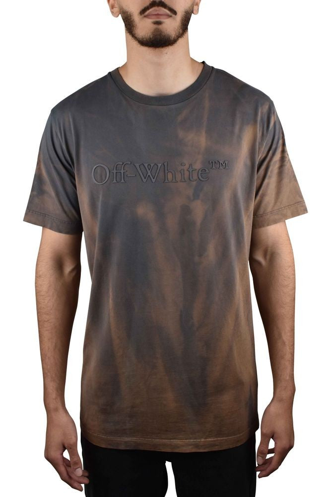 Off-White Washed Brown Cotton T-Shirt
