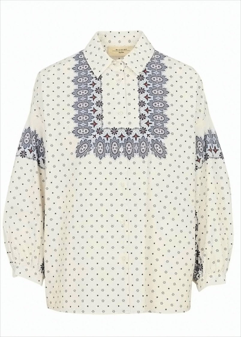 Weekend Printed Cotton Poplin Shirt With Classic Collar