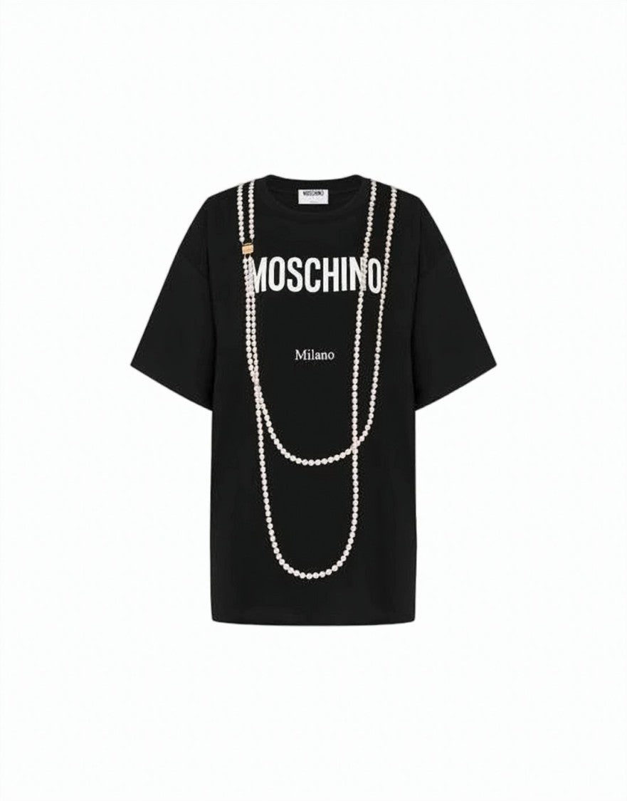 Moschino Graphic Print Black Short-Sleeved T-Shirt