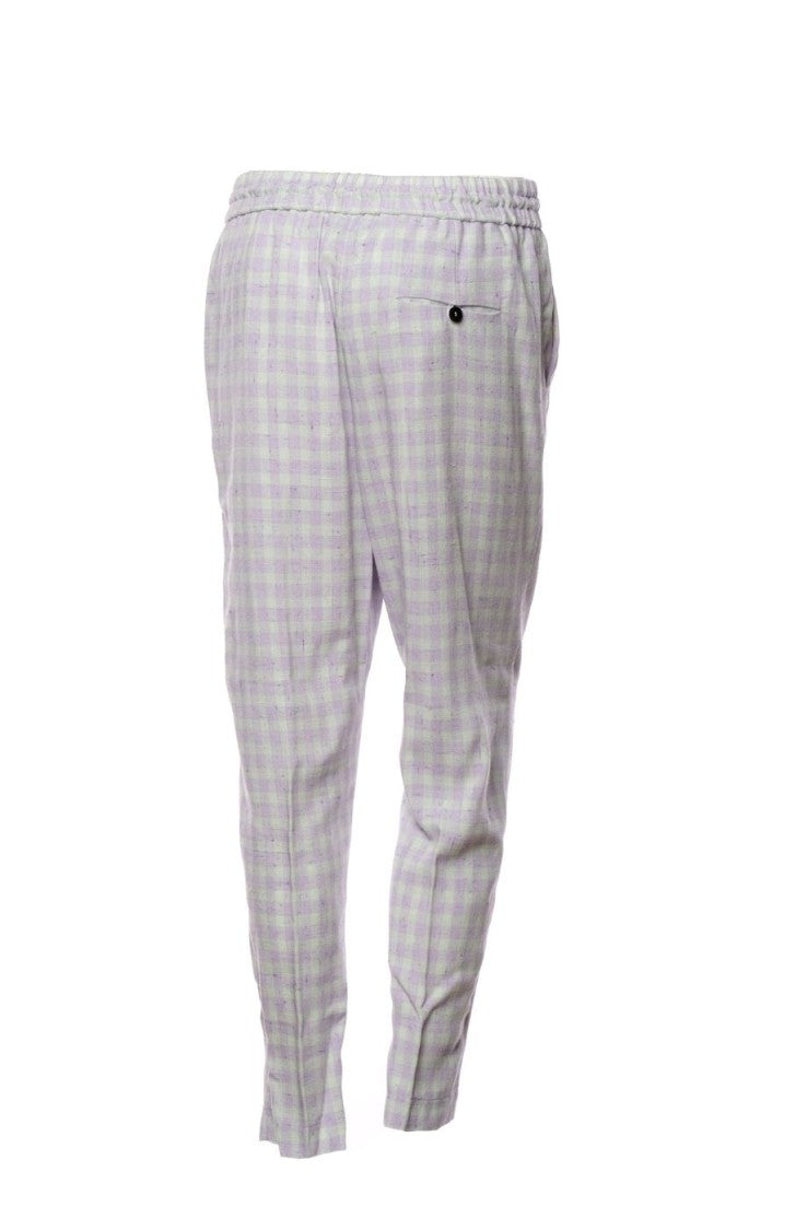 Forte Forte Mojito Pastel Check Viscose-Silk Wide-Leg Pants