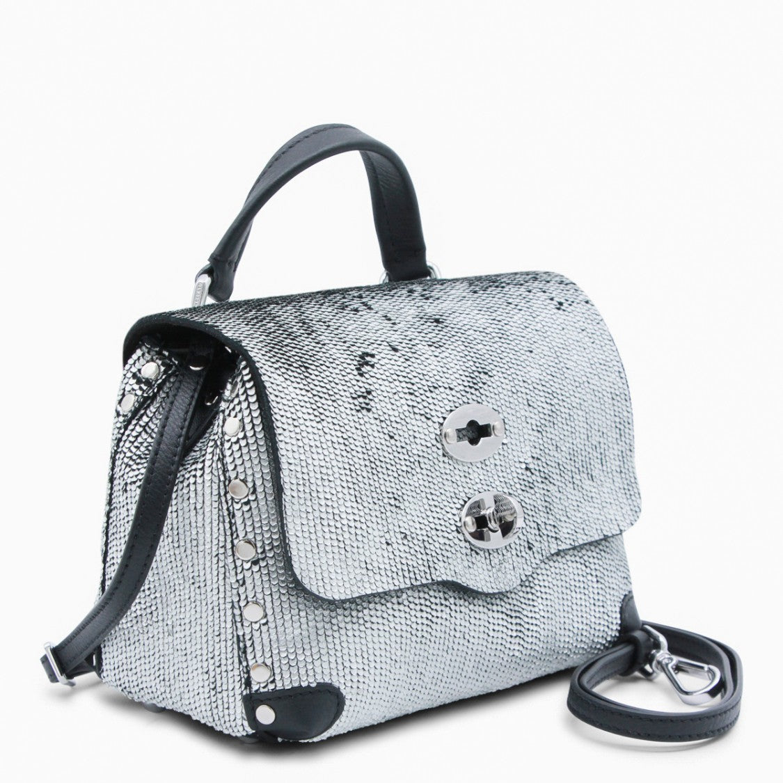 Zanellato Structured Silver Handbag With Textured Finish