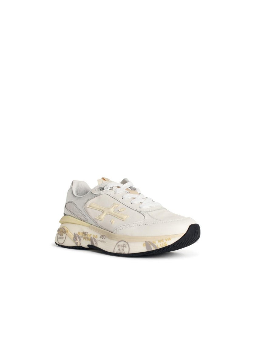Premiata 'Moerund 7798' White Leather Blend Sneakers