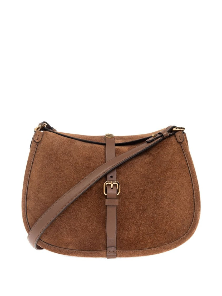 Etro Brown Textured Bag With Front Buckle Detail