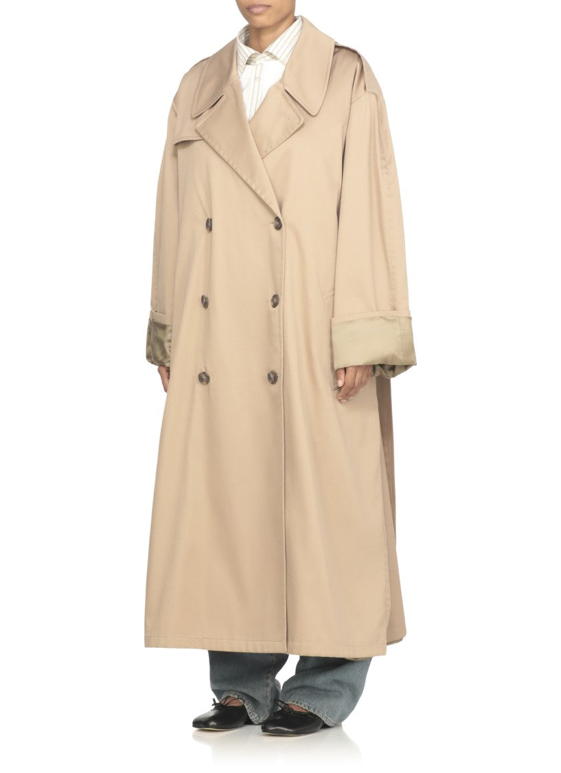 Mm6 By Maison Margiela Double Breasted Cotton Raincoat