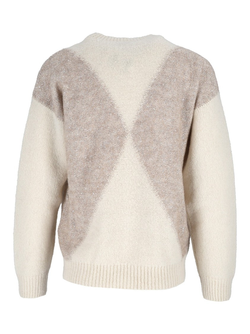 Peserico Knitted Sweater Diamond Pattern Sweater
