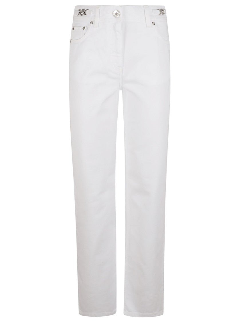 Versace Straight-Leg White Denim Jeans