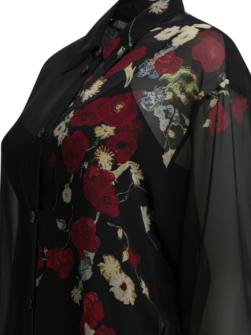 Khaite Sheer Black Silk Dress