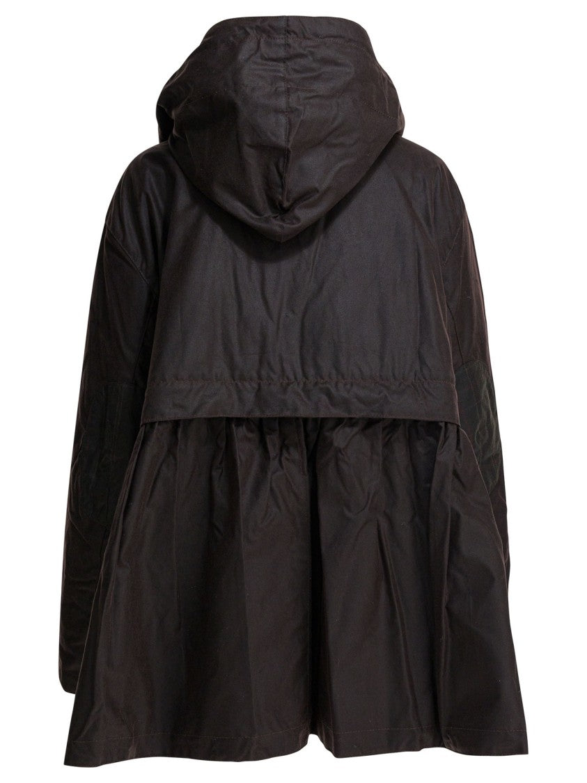 Barbour Weather-Resistant Waxed Cotton Jacket With Pleated Skirt