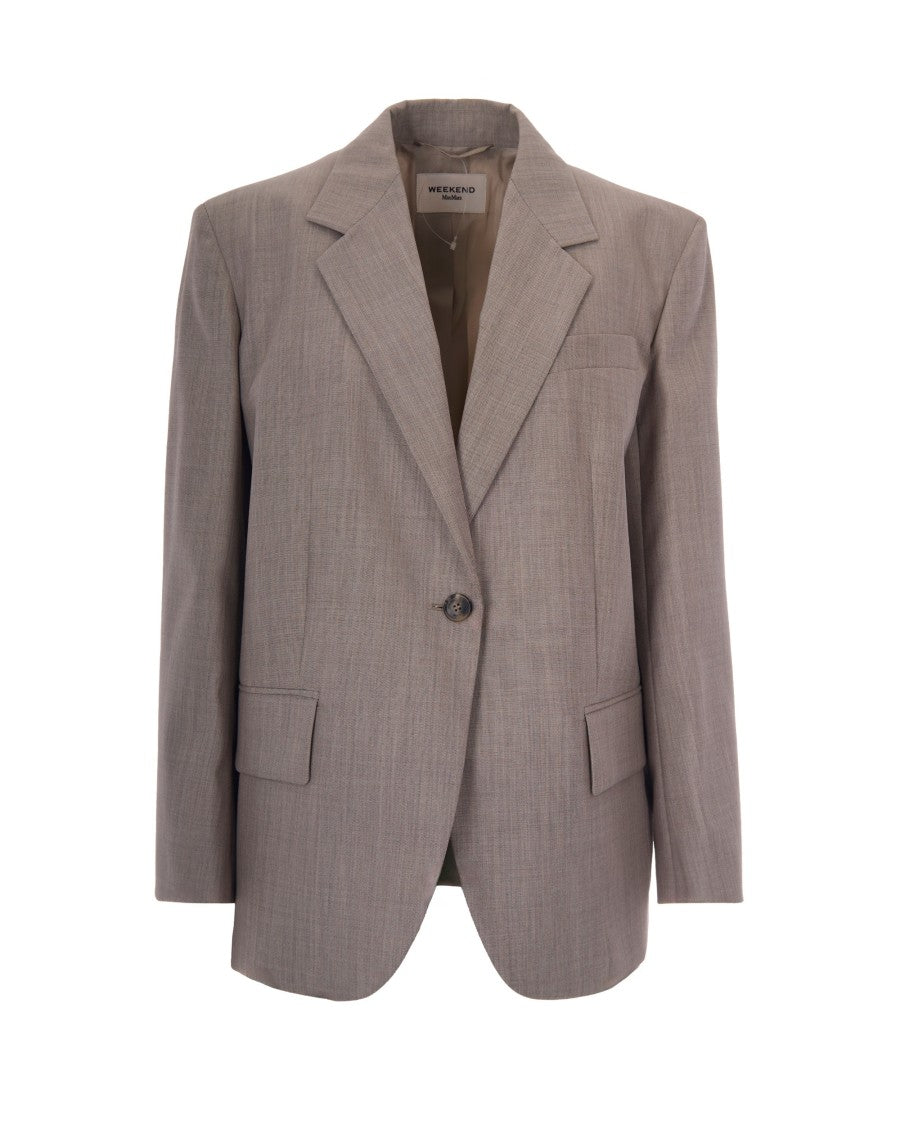 Max Mara Cappuccino Oversized Tailored Wool Blazer