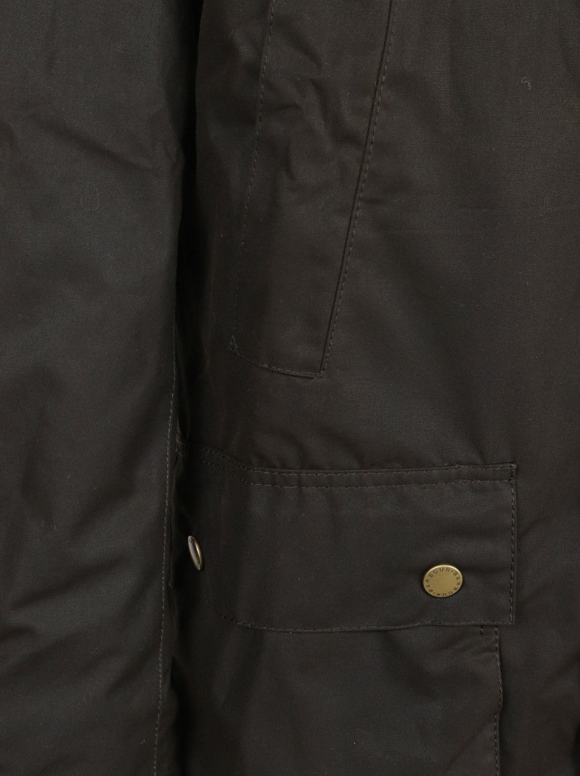 Barbour Sleek Sylkoil Waxed Cotton Jacket With Corduroy Collar