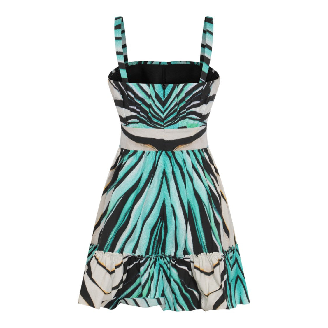 Roberto Cavalli Turquoise Zebra Print Mini Dress