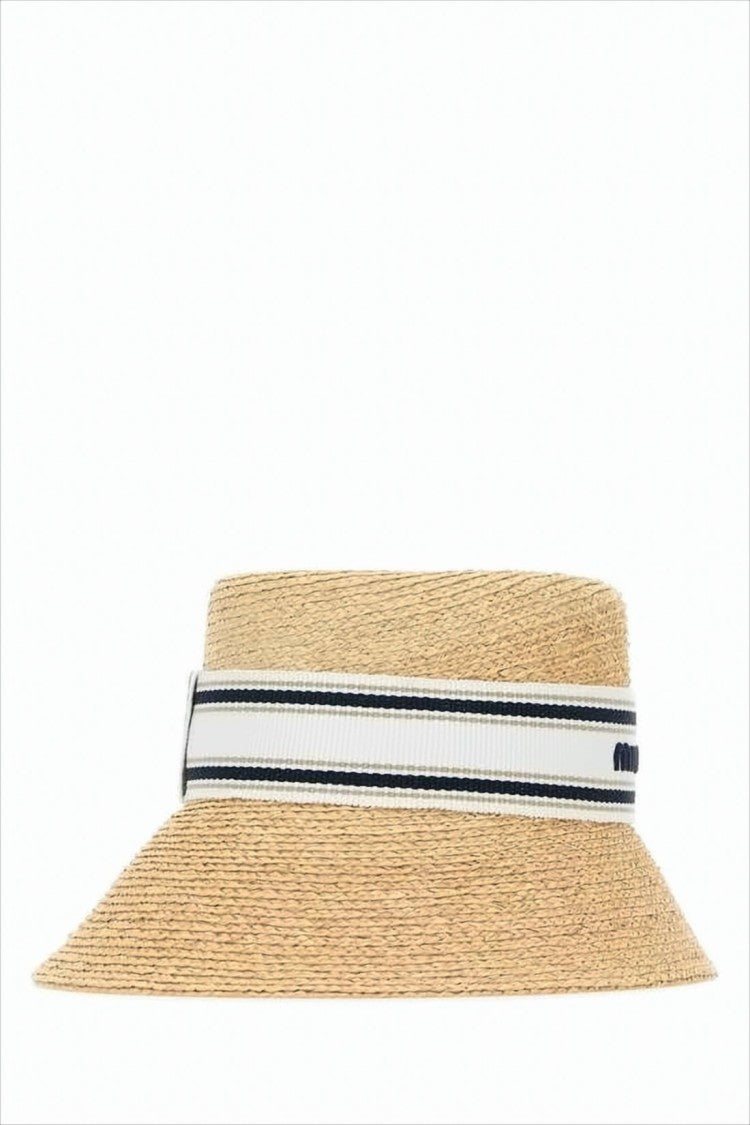 Miu Miu Woven Raffia Wide-Brimmed Hat