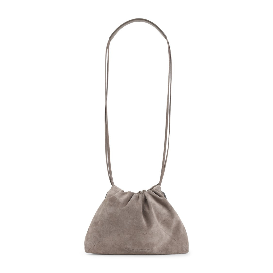 Brunello Cucinelli Compact Suede Crossbody Bag With Gathered Top