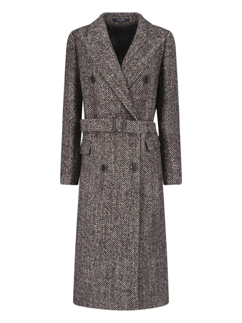 Tagliatore Brown Jole Double-Breasted Wool Coat