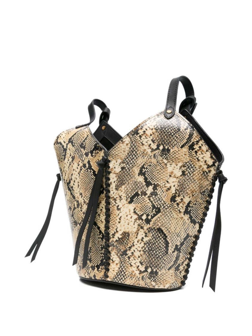 Isabel Marant Snakeskin Pattern Shoulder Bag With Structured Design