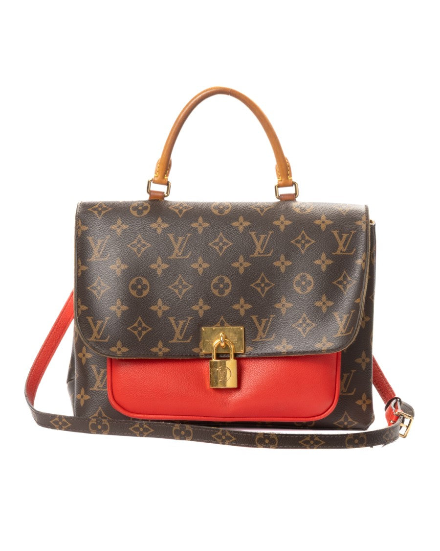 Louis Vuitton Marignan Mm Monogram Handbag With Red Accents