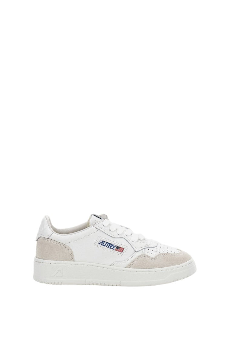 Autry Optical White Medalist Low Leather Suede Sneakers
