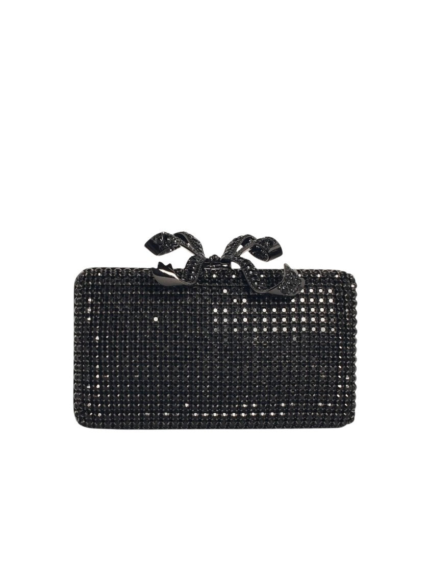 Self-Portrait Crystal Box' Black Polyester Clutch