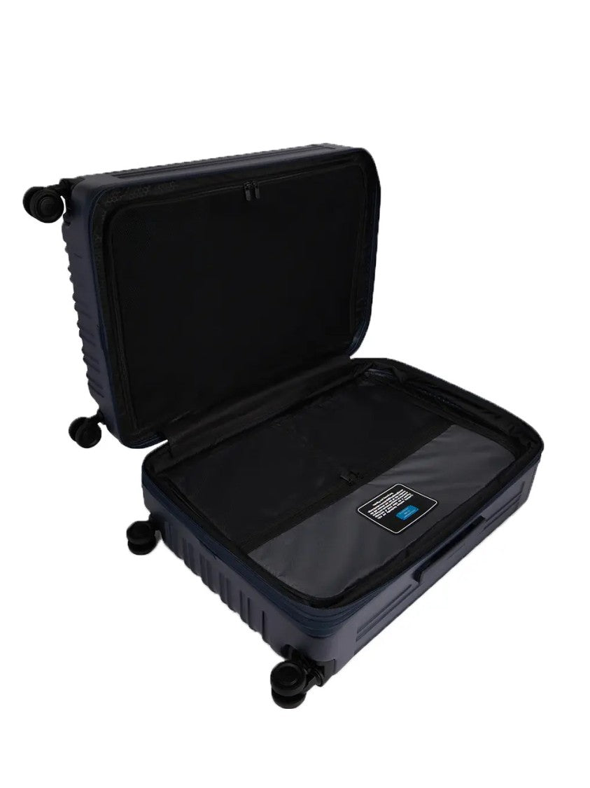 Piquadro Expandable Hard-Shell Trolley With Ribbed Design