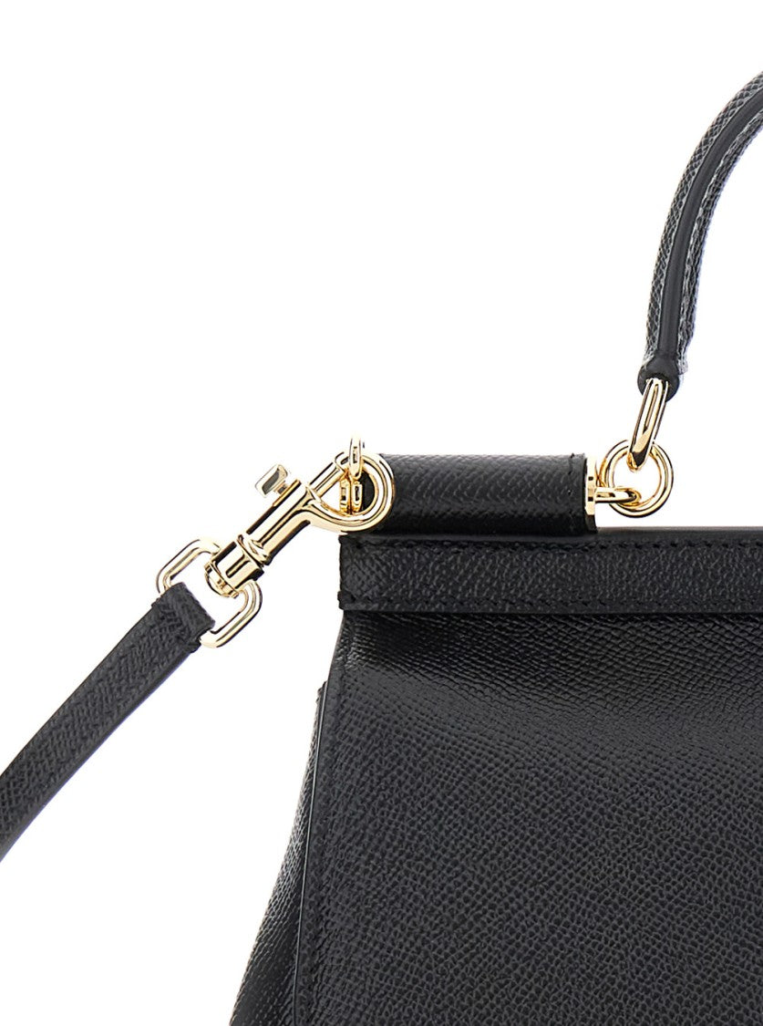 Dolce & Gabbana Black Structured Black Shoulder Bag