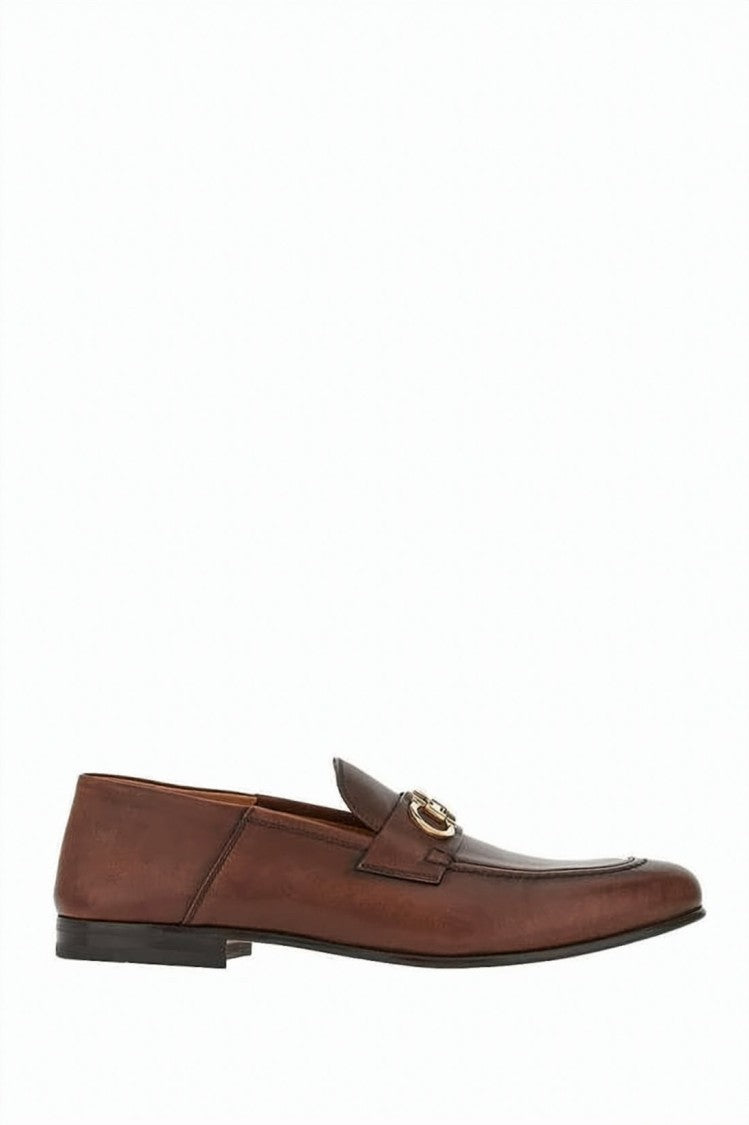 Salvatore Ferragamo Calf Leather Loafers With Polished Finish