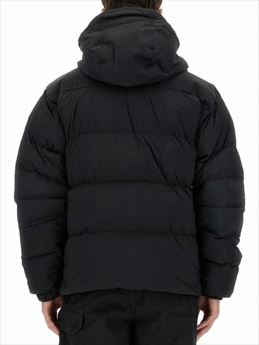 Ten C Black Padded Jacket With High Collar