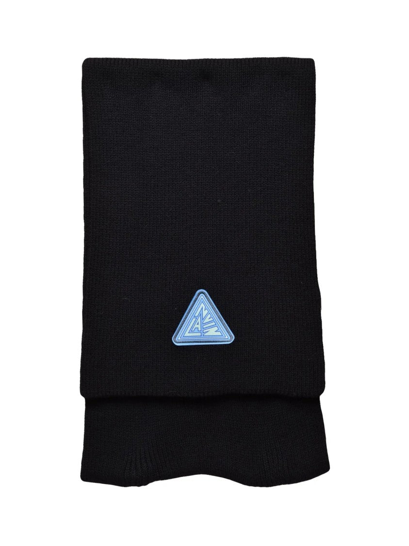 Lanvin Black Virgin Wool Knit Scarf