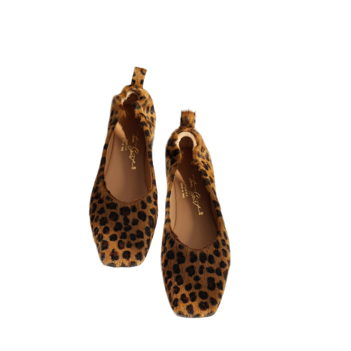 Ton Gout Zoe Leopard Ballerinas With Square Toe Design