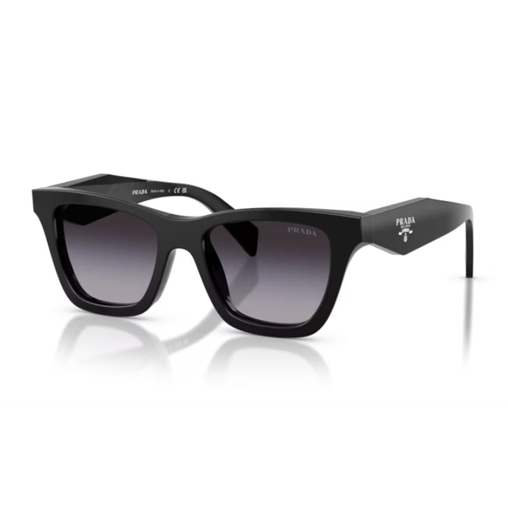 Prada Pr C07s Square Silhouette Glossy Black Acetate Prada Sunglasses
