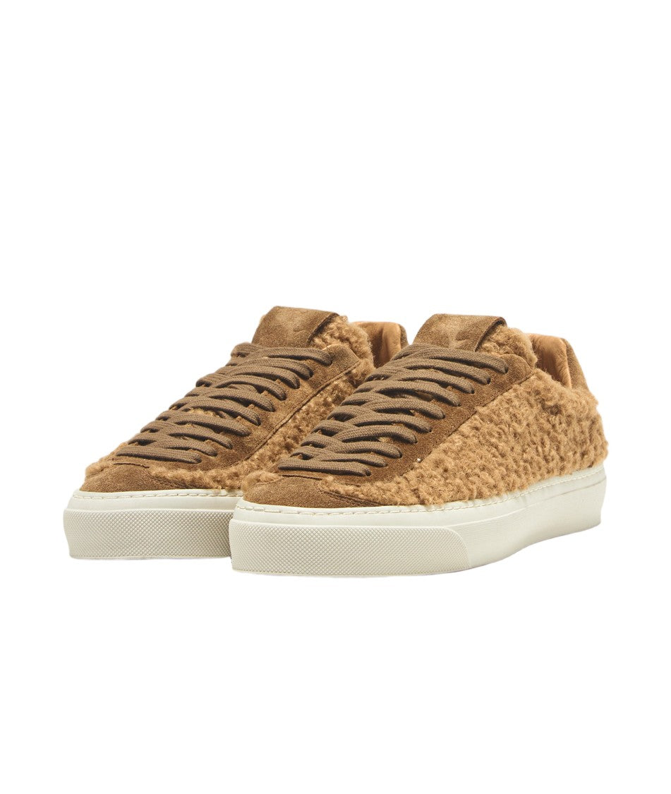Aqua Alta Venice Teddy Brown Sneakers With Suede Accents