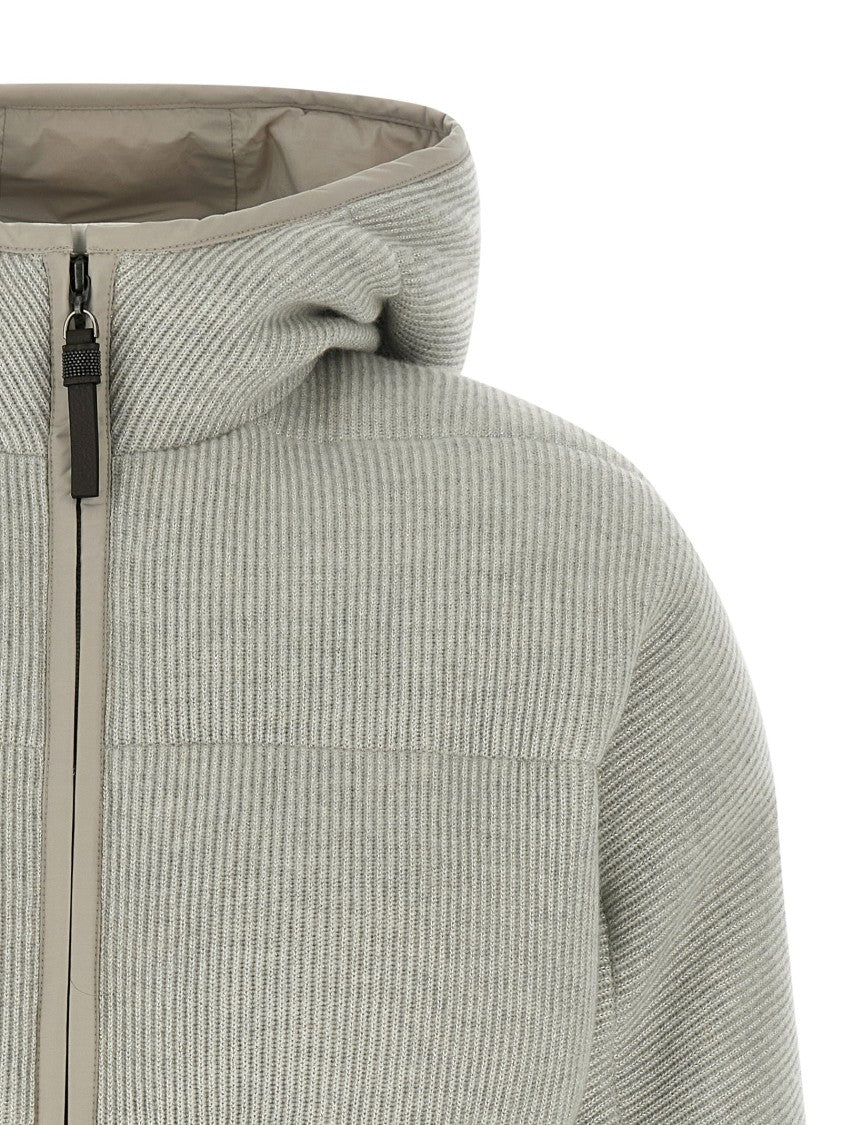 Brunello Cucinelli Lame Wool Down Jacket