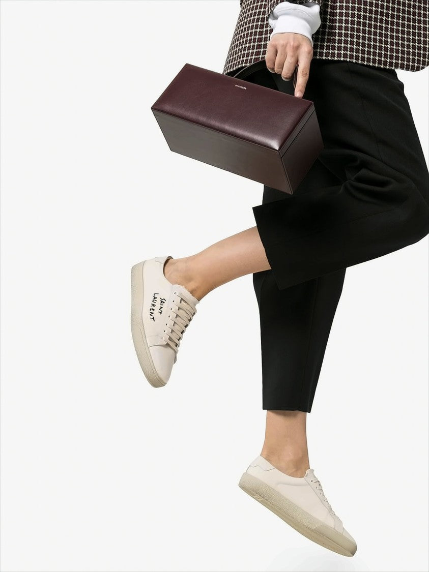 Saint Laurent Low-Top Minimalist Sneakers With Handwritten Logo