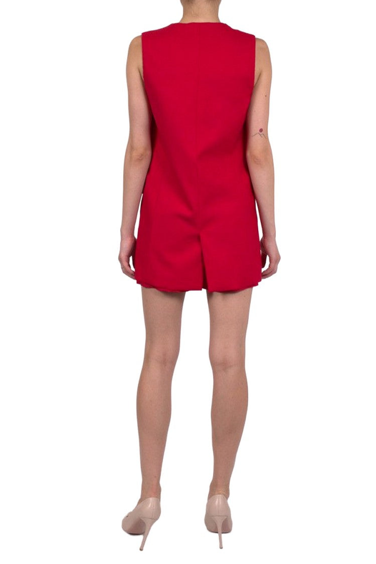 Simona Corsellini Red Crepe Mini Dress