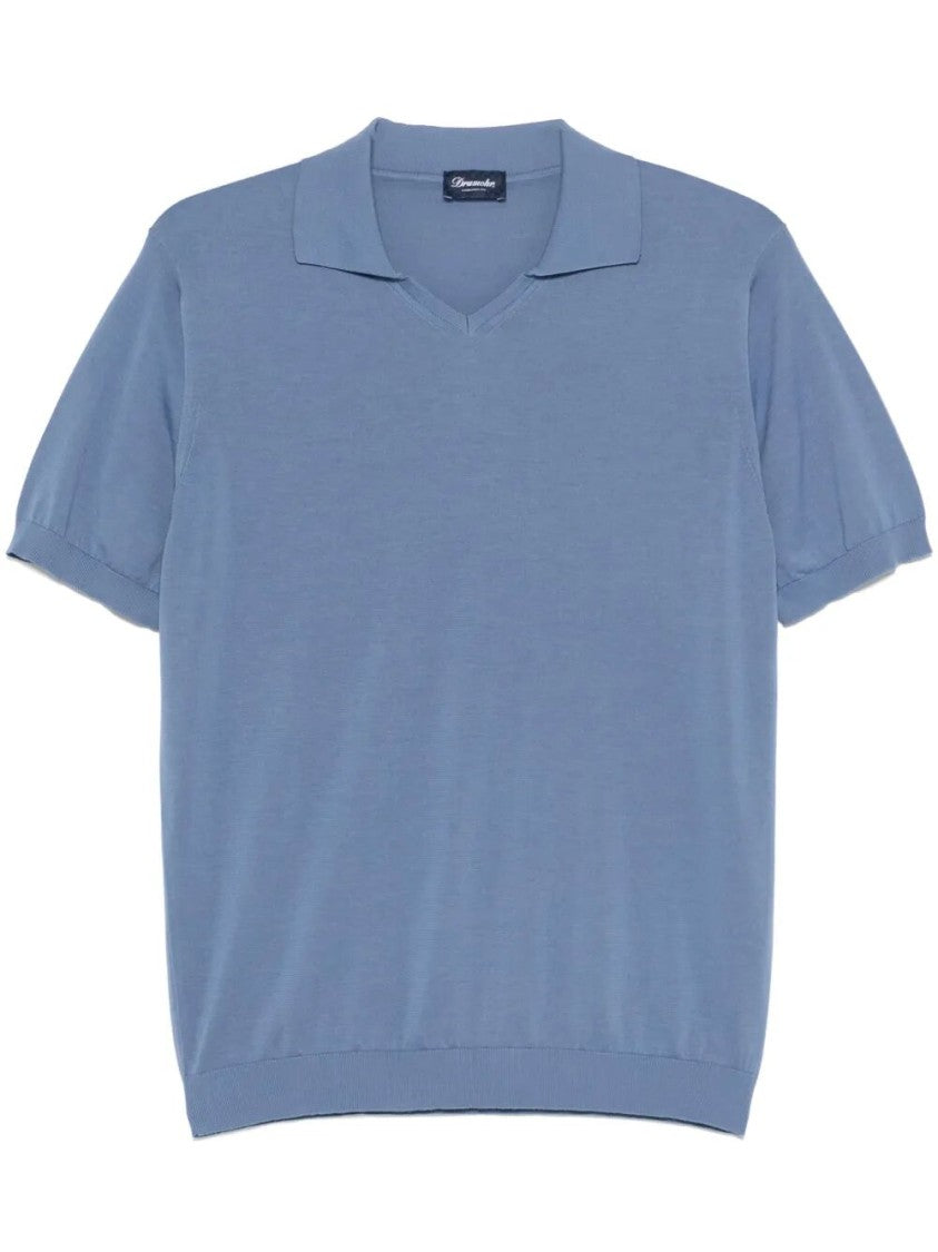 Drumohr Tailored Short Sleeve V-Neck Polo