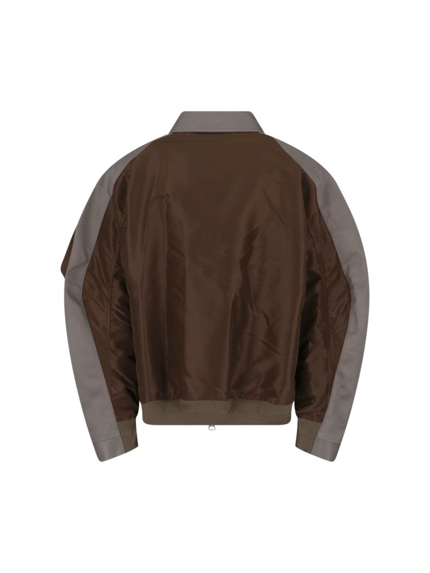Sacai Structured Brown Jacket With Classic Front Closure