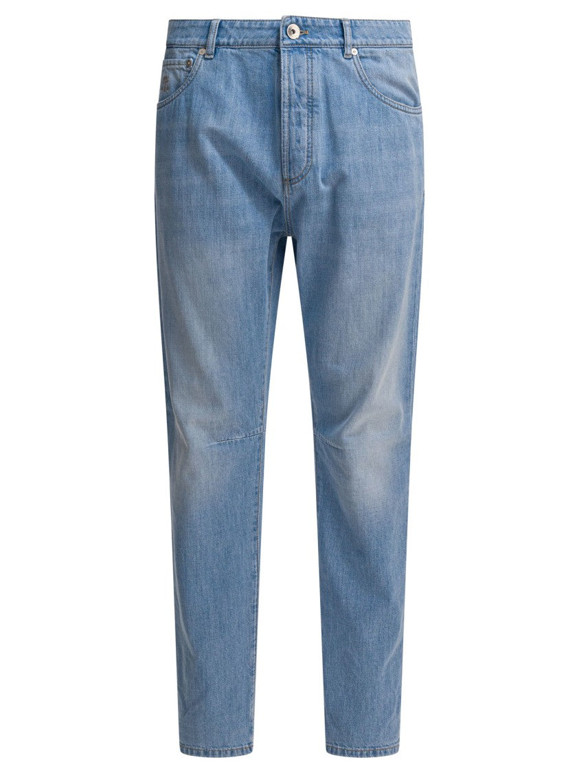 Brunello Cucinelli Light Blue Classic Five-Pocket Jeans