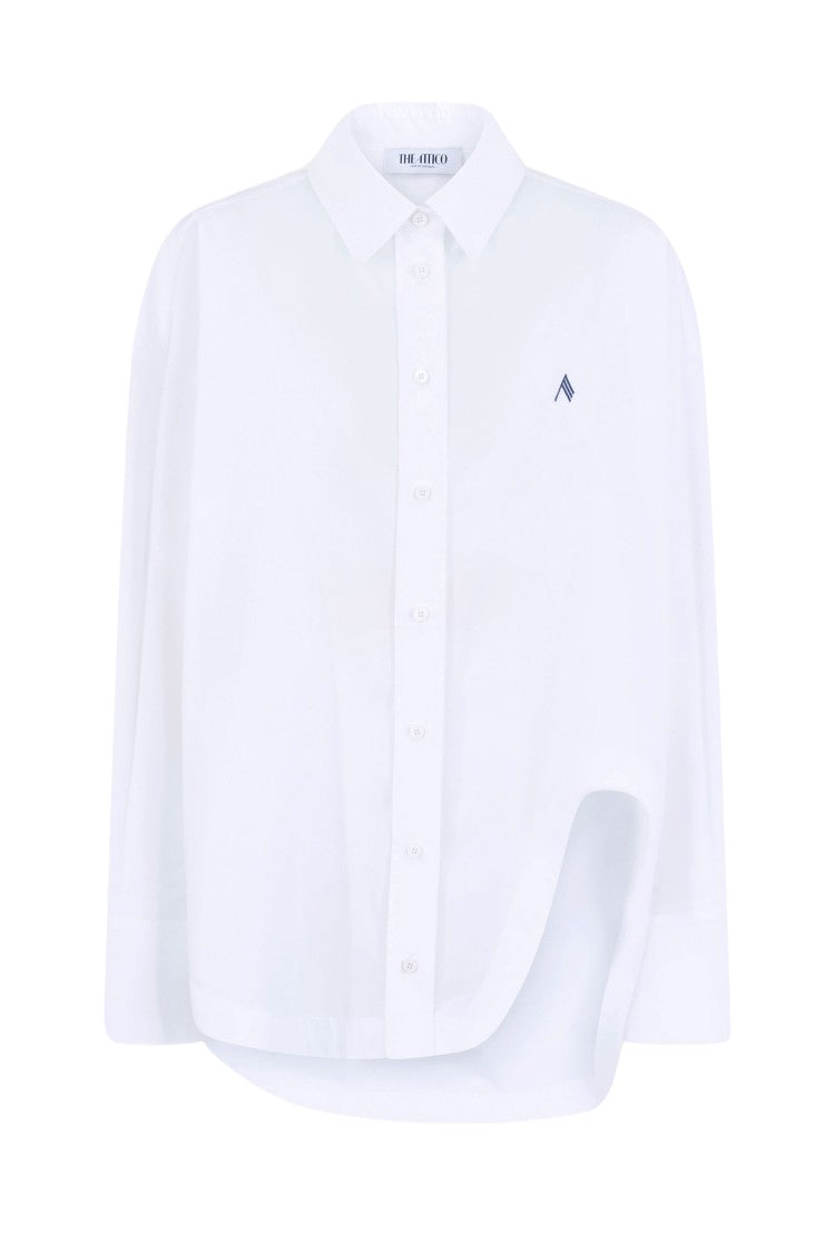 The Attico Loose-Fitting White Shirt With Classic Collar