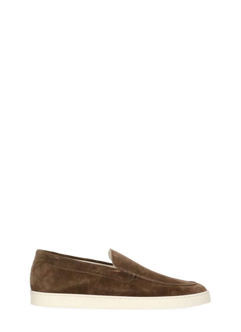 Brunello Cucinelli Brown Round Toe Suede Loafers