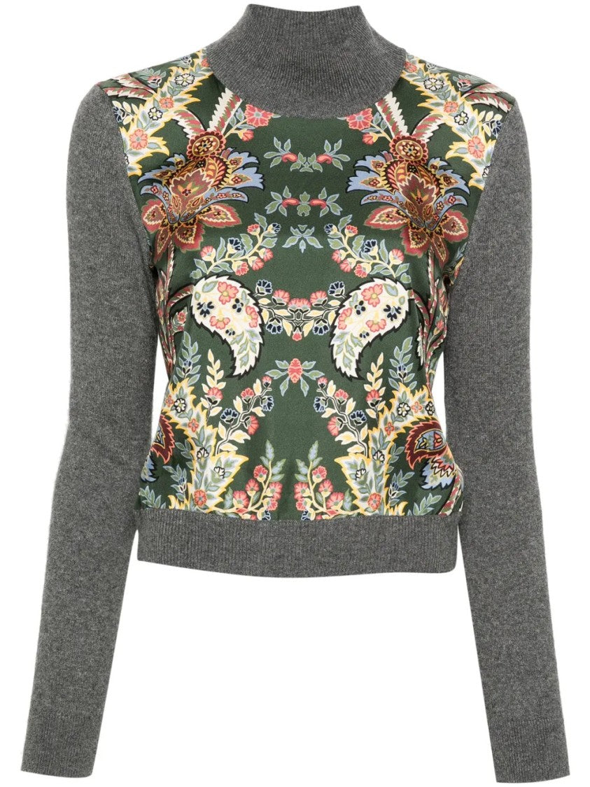 Etro Floral Panel Turtlrneck