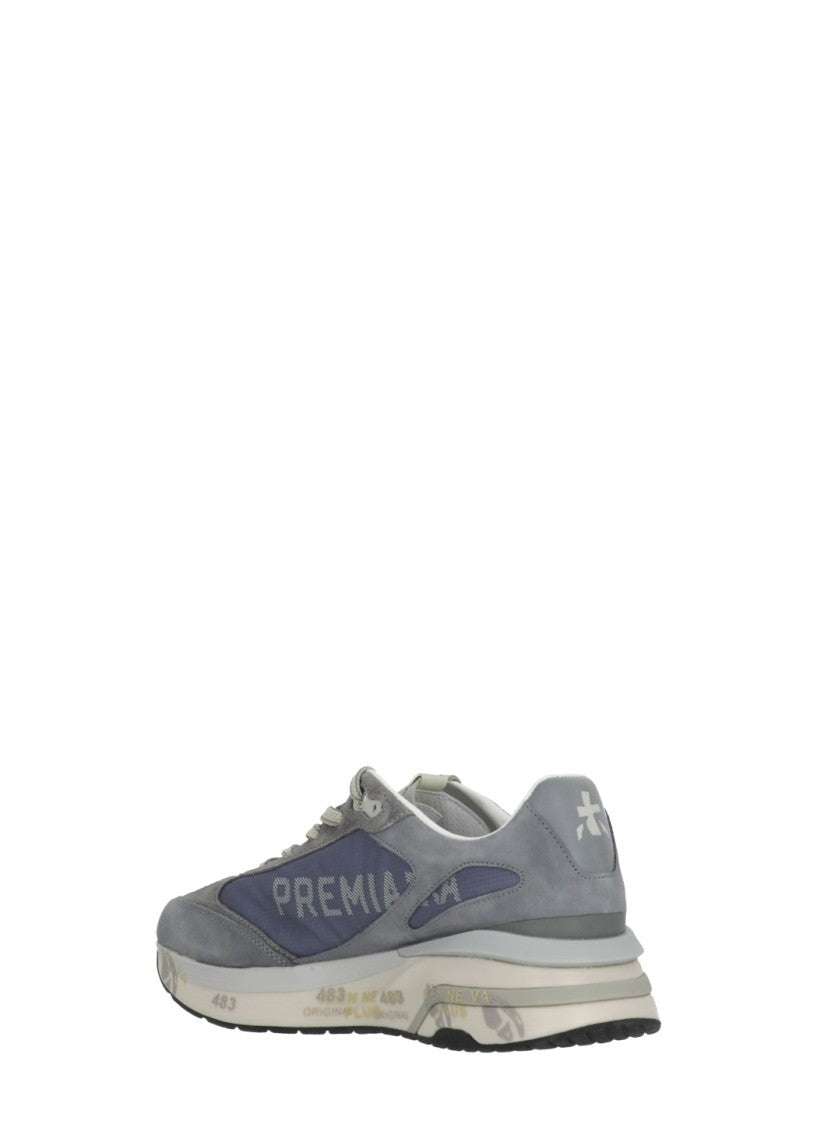 Prmt Blue Moerun 8077 Embossed Logo Sneakers