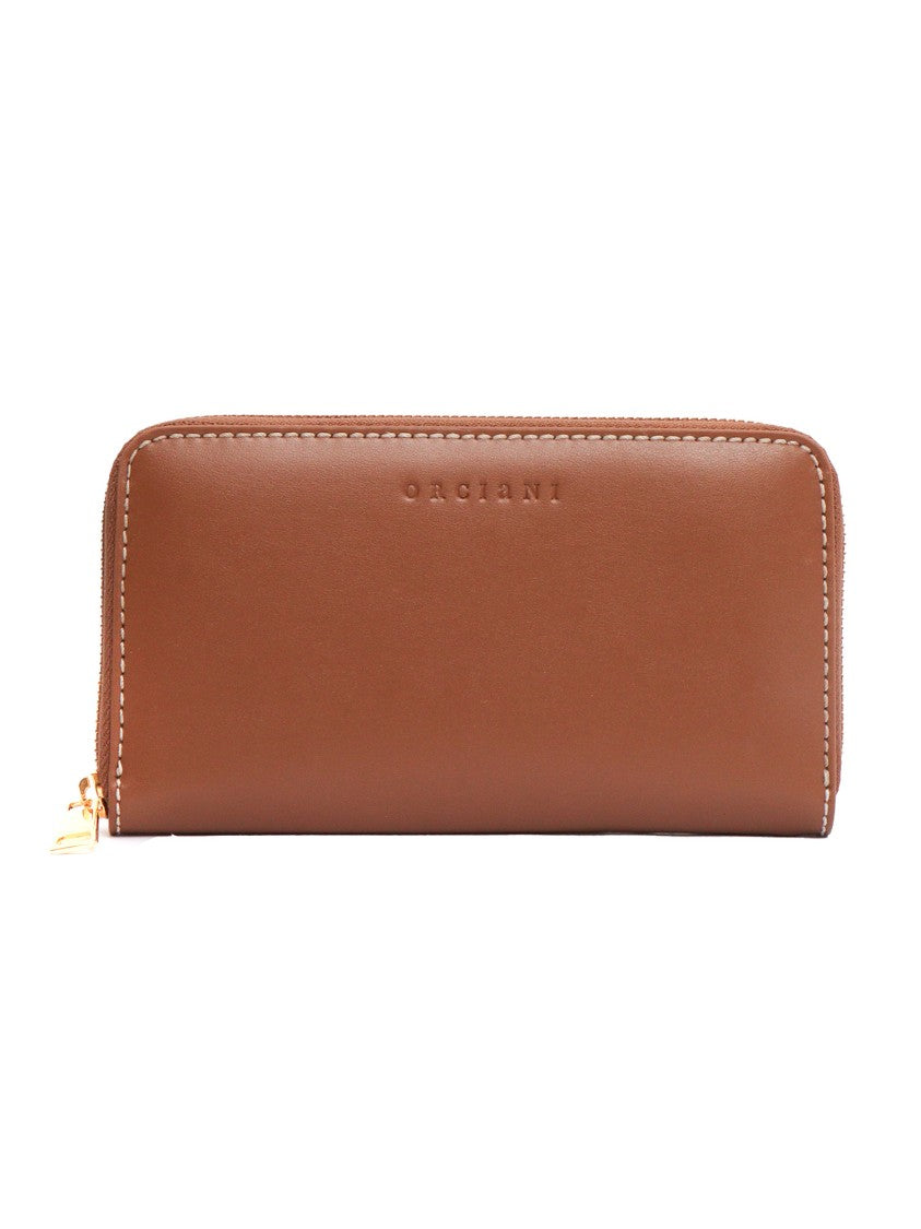 Claudio Orciani Brown Zip-Around Wallet