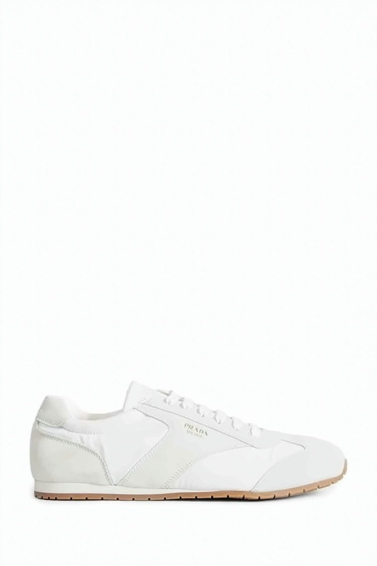 Prada Low-Profile Suede And Nylon Sneakers