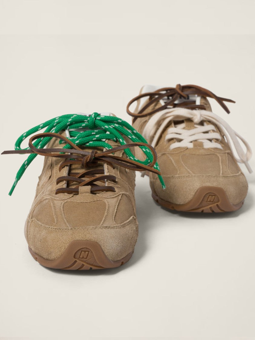 Miu Miu Warm Beige New Balance X 530 Sl Suede Sneakers