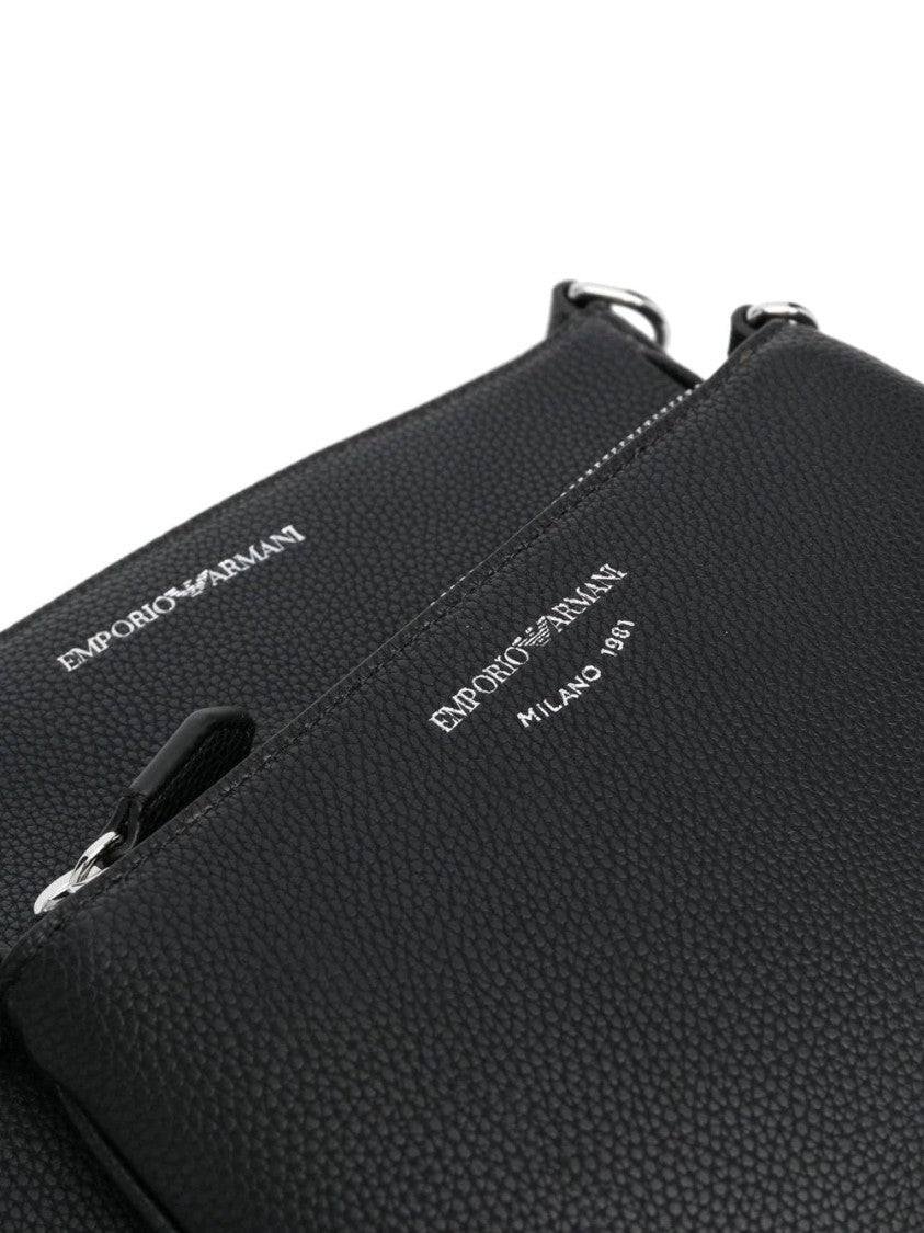 Emporio Armani Textured Black Crossbody Mini Bag