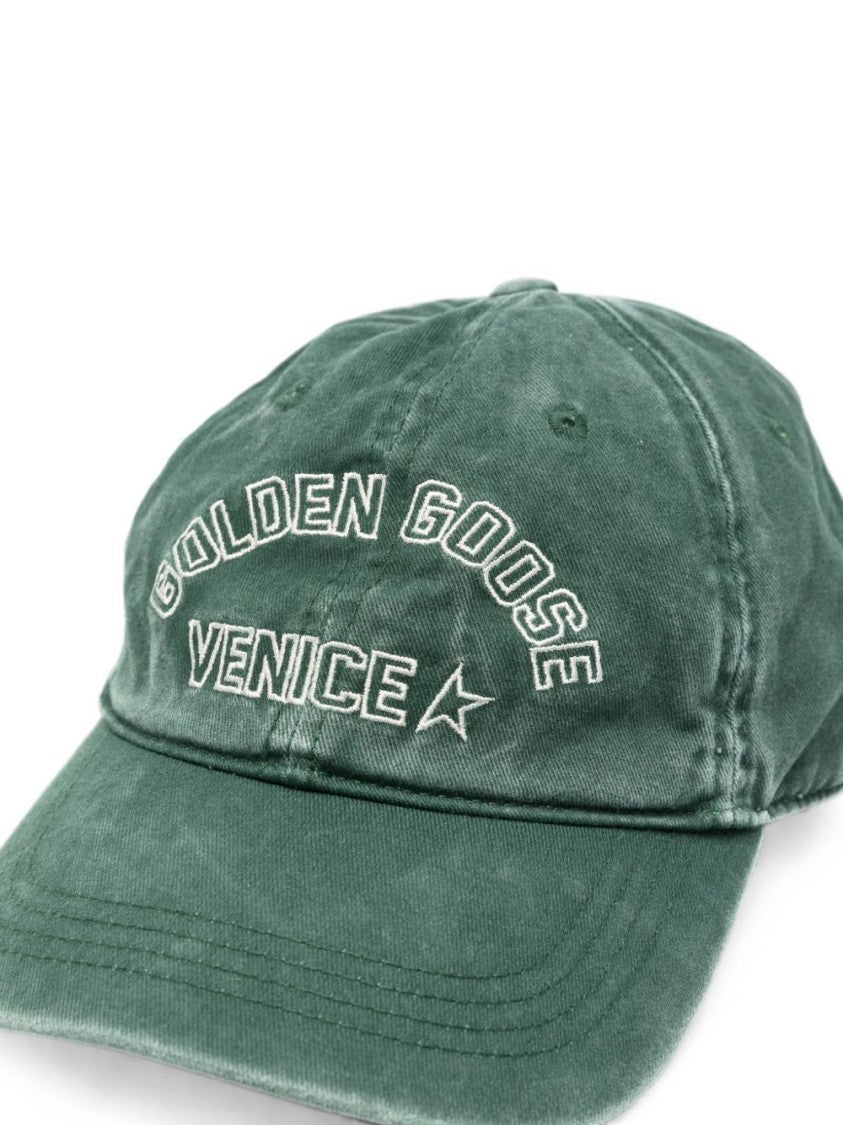 Golden Goose Green Silk-Blend Vintage Six-Panel Hat