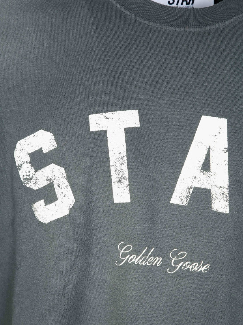 Golden Goose Relaxed-Fit Distressed Graphic Cotton T-Shirt
