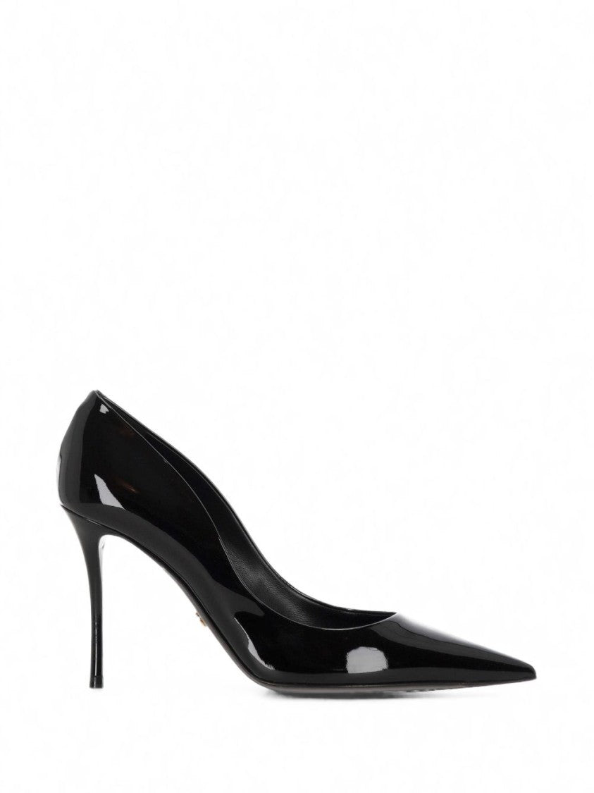 Dolce & Gabbana Glossy Patent Leather Pumps With Stiletto Heel And Dg Logo