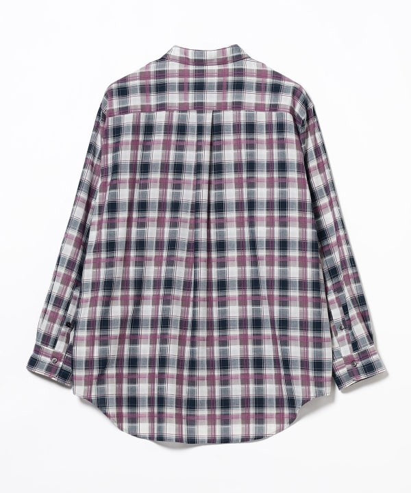 Beams Sheer Plaid Shirt With Modern Fit