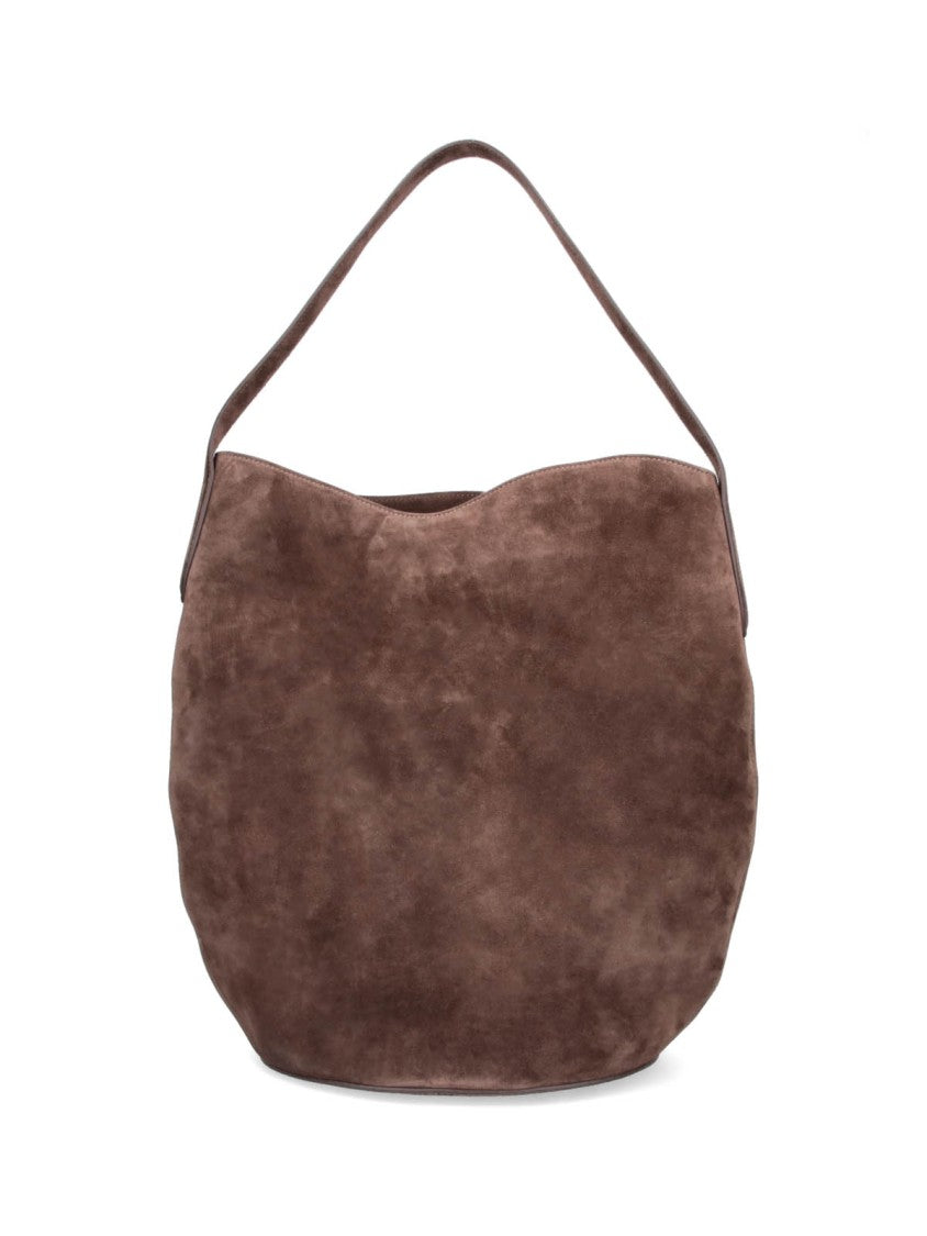 Liffner Suede Shoulder Bag With Front Strap