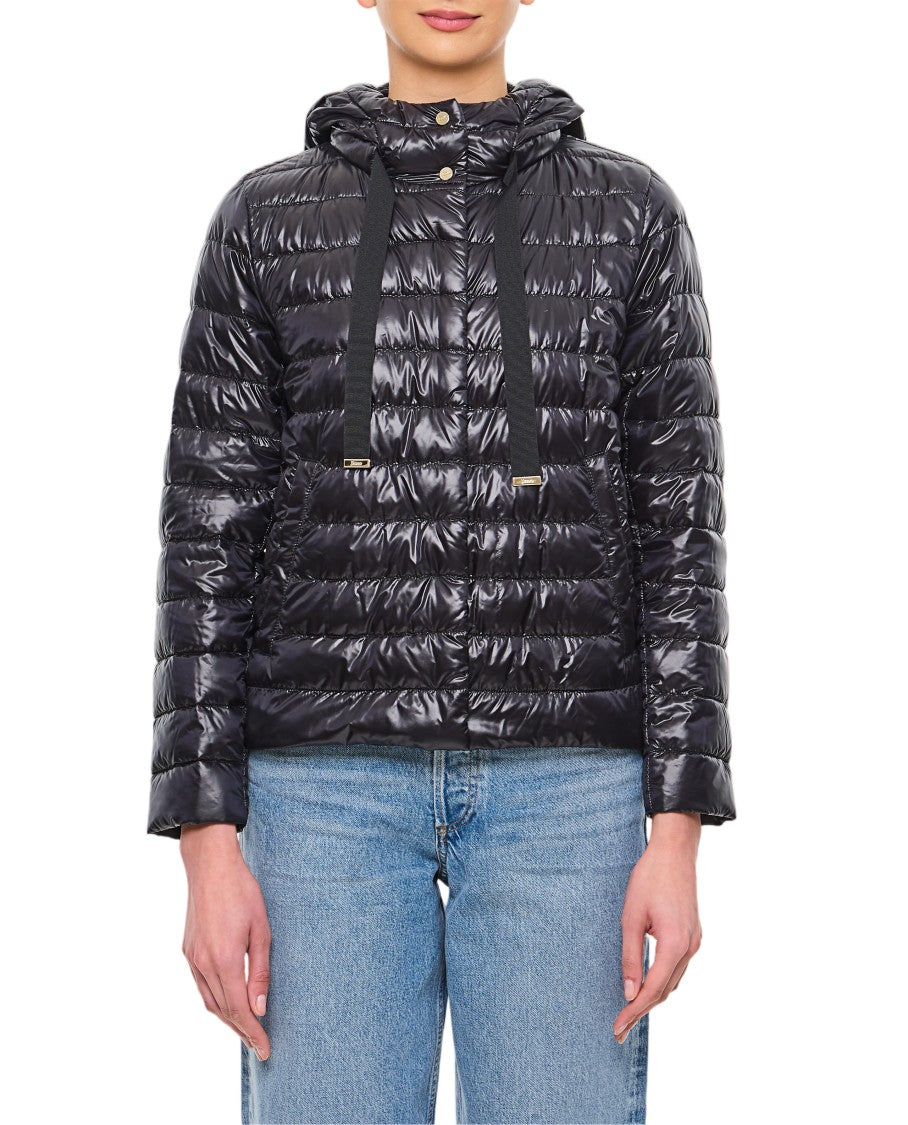 Herno Black Hooded Nylon Down Jacket
